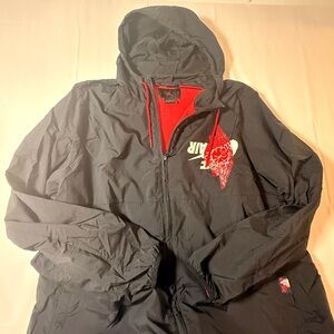 Air Jordan Wings Hooded Windbreaker Jacket Mens XL Black Red